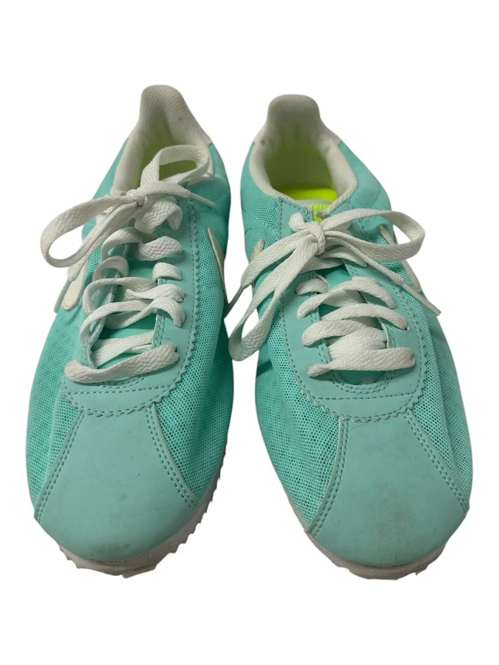 Nike Cortez Athletic Sneakers Mint Green Tiffany Blue Fabric Women’s Size 8